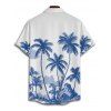 Chemise Décontractée Boutonnée Cocotier Imprimé à Manches Courtes - Bleu Ciel S