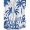 Chemise Décontractée Boutonnée Cocotier Imprimé à Manches Courtes - Bleu Ciel S