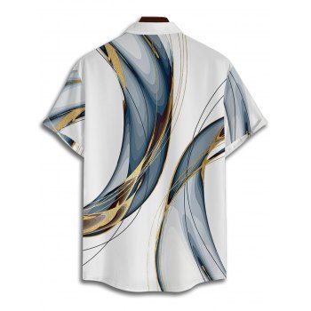 Abstract Print V Neck Spaghetti Strap A Line Dress And Short Sleeve Button Up Shirt Matching Outfit