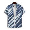 Tie Dye Geometric Print Spaghetti Strap V Neck A Line Dress And Short Sleeve Shirt Matching Outfit - Bleu de Minuit S | US 4