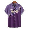 Chemise de Vacances Fleur Imprimée en Blocs de Couleurs Boutonnée à Manches Courtes - Concorde XL