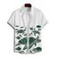 Shirt Boutonné de Vacances Tortue Poisson Imprimée Manches Courtes à Col Relevé - Vert profond 5XL