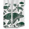 Shirt Boutonné de Vacances Tortue Poisson Imprimée Manches Courtes à Col Relevé - Vert profond XL