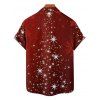 Christmas Snowflake Print Belted Mini Dress And Short Sleeve Button Up Dress Matching Outfit - Rouge foncé S | US 4