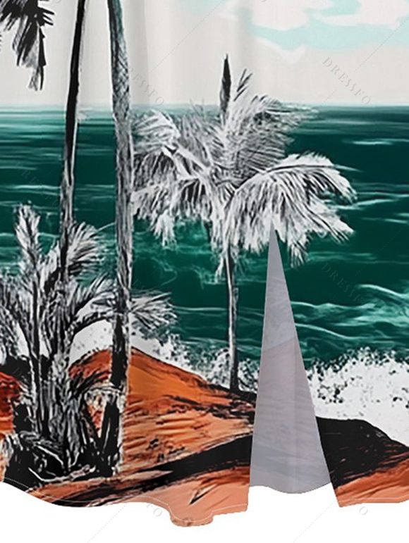 Robe Mi-longue de Plage à Manches Flottantes et Encolure en V - Vert profond XXL | US 14