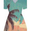 Robe Mi-longue de Plage à Superposition et Manches Bouffantes - Vert clair XXL | US 14