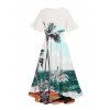 Robe Mi-longue de Plage à Manches Flottantes et Encolure en V - Vert profond XL | US 12