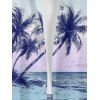 Chemise de Plage de Vacances Scène de Palmier Ombré Imprimé à Manches Courtes - Bleu clair 4XL