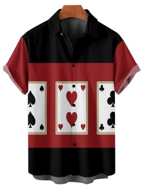 Chemise Boutonnée et Imprimée de Jeux de Carte