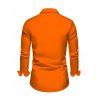 Chemise Décontractée D'Halloween Boutonnée Motif de Citrouille à Manches Longues - Orange 5XL