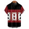 Chemise Boutonnée et Imprimée de Jeux de Carte - Noir 3XL