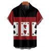 Playing Card Print V Neck Spaghetti Strap Dress And Short Sleeve Shirt Casual Outfit - Noir S | US 4