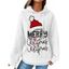 Sweat à Capuche Joyeux Noël Texturé Motif avec Poche Kangourou à Cordon - Blanc M | US 6