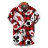 Chemise Boutonnée à Carreaux Imprimé Manches Courtes à Col Relevé - Rouge 5XL