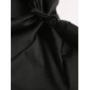 Robe à Capuche Asymétrique Ceinturée Manches Longues à Col Bénitier - Noir L | US 8-10