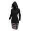 Robe Courte Imprimé Jointif Tribal à Capuche à Manches Longues - Noir XXL | US 14