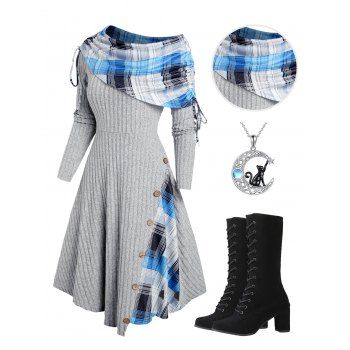 chinese dress ladies Alexia Admor Women's Dianys Plaid Shift Mini Dress, Green, 8