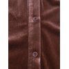 Chemise Boutonnée à Goutte Epaule à Manches Longues en Velours avec Poche - Café profond L | US 8