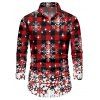 Christmas Snowflake Plaid Print Belted Long Sleeve Dress And Button Up Long Sleeve Shirt Outfit - Rouge foncé S | US 4