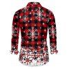 Christmas Snowflake Plaid Print Belted Long Sleeve Dress And Button Up Long Sleeve Shirt Outfit - Rouge foncé S | US 4