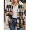 Veste Chemise Boutonnée à Carreaux avec Poche Jointive à Col en Fausse Fourrure - café L | US 8