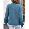 Cardigan Décontracté Côtelé Zippé à Goutte Epaule en Couleur Unie - Bleu Ciel S | US 4