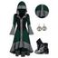 Colorblock Flare Sleeve High Low Button Up Knit Hooded Dress And Chunky Heel Punk Boots Hoop Drop Earrings Outfit - Rouge foncé S | US 4