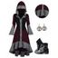 Colorblock Flare Sleeve High Low Button Up Knit Hooded Dress And Chunky Heel Punk Boots Hoop Drop Earrings Outfit - Vert profond S | US 4