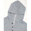 Pull à Capuche en Couleur Unie à Manches Raglan avec Poche à Demi-Zip - Gris Clair XL | US 10