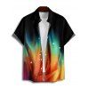 Men's Colorful Print Roll Up Sleeve Shirt Button Up Short Sleeve Casual Shirt