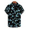 Chemise Décontractée Boutonnée Papillon Imprimé à Manches Courtes - Noir S