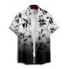 Chemise Décontractée Boutonnée Fleurie Imprmée à Manches Courtes - Blanc 2XL