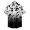 Chemise Décontractée Boutonnée Fleurie Imprmée à Manches Courtes - Blanc 4XL