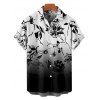 Chemise Décontractée Boutonnée Fleurie Imprmée à Manches Courtes - Blanc 4XL