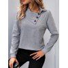 Haut Décontracté Asymétrique Chiné Manches Raglan à Col Relevé - Gris Clair M | US 6