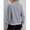 Haut Décontracté Asymétrique Chiné Manches Raglan à Col Relevé - Gris Clair S | US 4