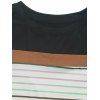 T-shirt Décontracté à Rayure Colorée Imprimée à Manches Longues - Noir XL | US 10