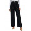 Pantalon Décontracté Long Droit en Couleur Unie Zippée à Jambe Large - Noir S | US 4