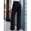 Pantalon Décontracté Long Droit en Couleur Unie Zippée à Jambe Large - Noir M | US 6