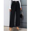 Pantalon Décontracté Long Droit en Couleur Unie Zippée à Jambe Large - Noir S | US 4