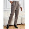 Pantalon Décontracté Vintage à Carreaux avec Bouton - café lumière M | US 6