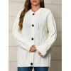 Cardigan à Capuche Boutonné à Goutte Epaule avec Poche à Ourlet Côtelé - Blanc XL | US 10