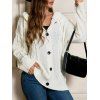 Cardigan à Capuche Boutonné à Goutte Epaule avec Poche à Ourlet Côtelé - Blanc XL | US 10