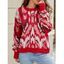 Pull de Noël Motif Géométrique à Goutte Epaule - Rouge L | US 8