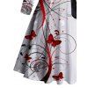 Robe D'Halloween Ceinturée Papillon Sang Imprimé à Manches Longues - Blanc M | US 6