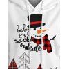 Sweat à Capuche Décontracté Graphique Slogan Bonhomme de Neige et Sapin de Noël - Blanc L | US 8-10