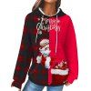 Sweat à Capuche de Noël Texturé Imprimé Carreaux Père Noël avec Poche Kangourou - Rouge L | US 8-10