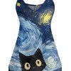 Cat Galaxy Art Print V Neck Spaghetti Strap Dress Crop Jacket And Chunky Sole Lace Up Zipper Boots Outfit - Noir S | US 4