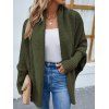 Cardigan en Tricot Ouvert en Avant en Couleur Unie à Manches Chauve-souris - Vert profond XL | US 10