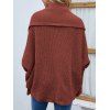 Cardigan en Tricot Ouvert en Avant en Couleur Unie à Manches Chauve-souris - Rouge foncé L | US 8